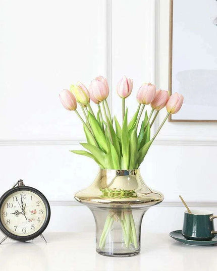 Lifelike Real Touch Tulip Bouquet - Set of 5 Soft Silicone Flowers for Elegant Home and Wedding Decor