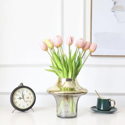 Lifelike Real Touch Tulip Bouquet - Set of 5 Soft Silicone Flowers for Elegant Home and Wedding Decor