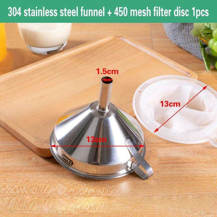 Versatile Stainless Steel Mesh Funnel Filter Set - Master Your Cooking Techniques