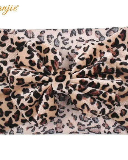 Leopard Print Velvet Headband and Hair Bow Set - Stylish Hair Accessories for Fashion-Forward Girls