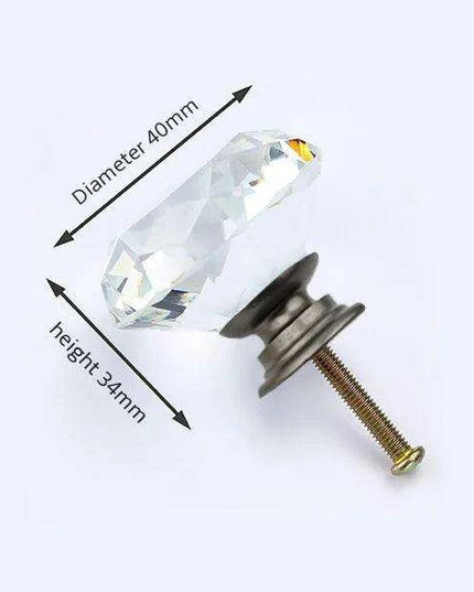 Luxurious Diamond-Shaped Glass Knobs with Elegant Gold Accents for Home Decor Upgrade