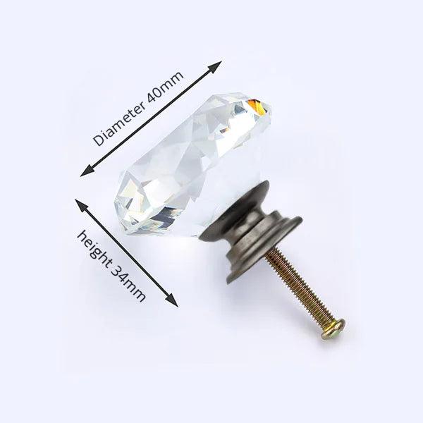 Luxurious Diamond-Shaped Glass Knobs with Elegant Gold Accents for Home Decor Upgrade