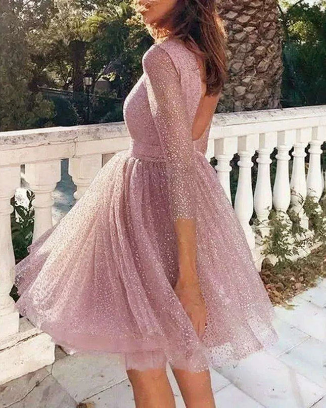 Glistening Silver Lace Maxi Dress - Chic Evening Gown for Special Occasions