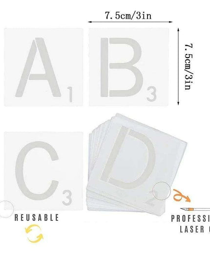 26-Piece Versatile Alphabet Stencil Set for Creative Crafts and Home Decor