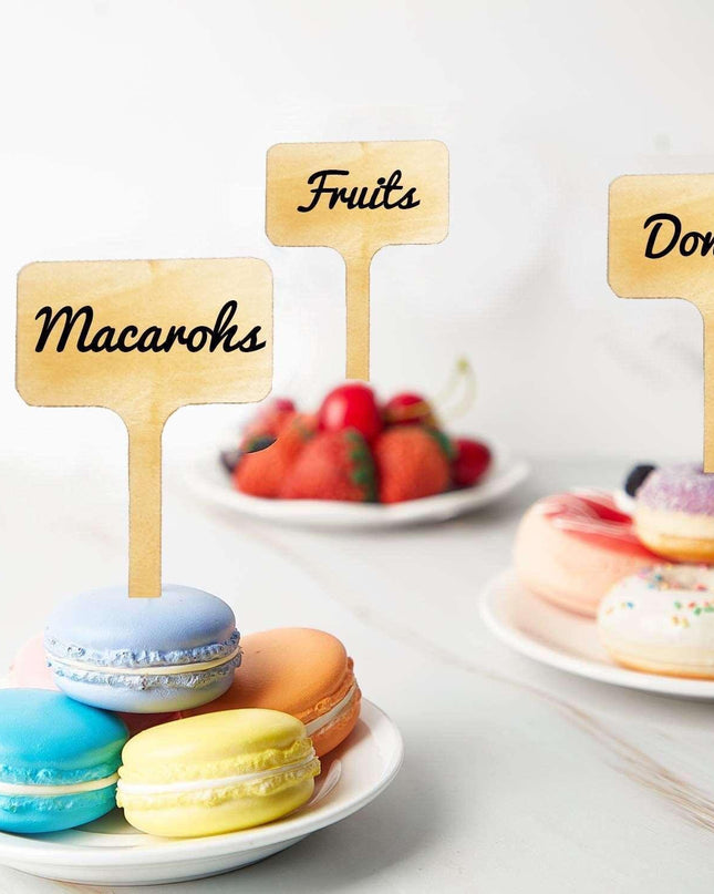 Charming Rustic Wood Sign Cake Toppers - Set of 10