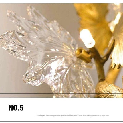 Luxurious Handcrafted Glass Chandelier with Copper Finish