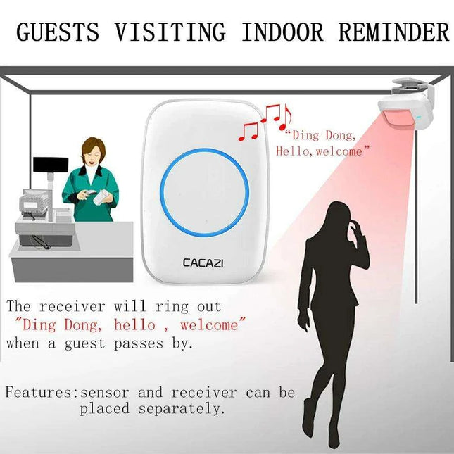 Advanced Customizable Wireless Motion Sensor Doorbell with Extended Detection Capability