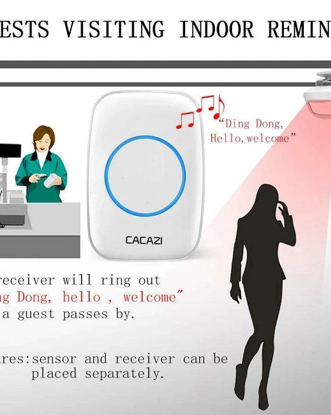 Advanced Customizable Wireless Motion Sensor Doorbell with Extended Detection Capability