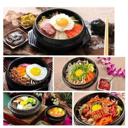 16-Piece Dolsot Stone Bowl Set for Authentic Korean Dining - Perfect for Bibimbap, Ramen, and Soups