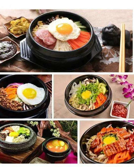 16-Piece Dolsot Stone Bowl Set for Authentic Korean Dining - Perfect for Bibimbap, Ramen, and Soups