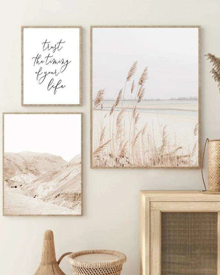 Tranquil Vintage Pampas Grass Wall Art for a Calm Home Sanctuary