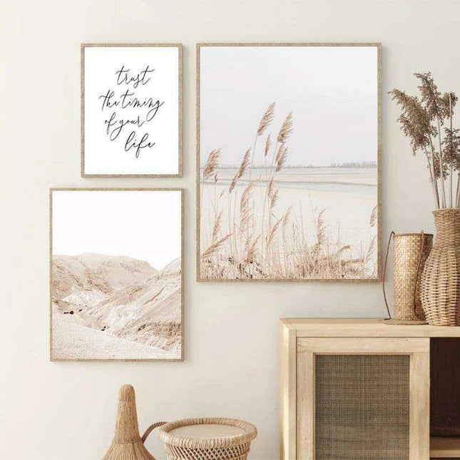 Tranquil Vintage Pampas Grass Wall Art for a Calm Home Sanctuary