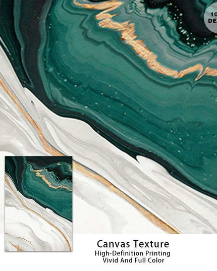 Sophisticated Green and Gold Foil Abstract Canvas Artwork for Chic Home Interiors