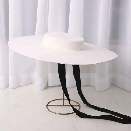 Wide Brim Wool Felt Fedora Hat for Men and Women