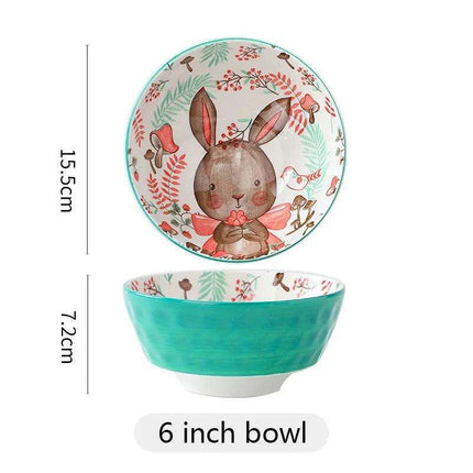 Whimsical Woodland Creatures Ceramic Dining Set for Enchanting Meals