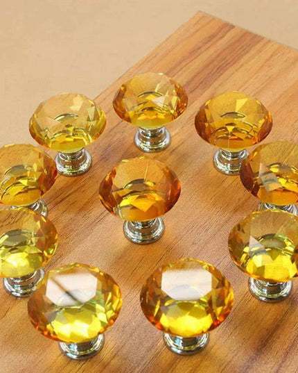 Elegant 30mm Diamond Crystal Glass Cabinet and Drawer Knobs for a Glamorous Touch