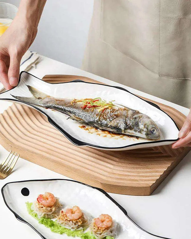 Chic Ceramic Fish-Shaped Steamer Tray: Elevate Your Healthy Cooking Game