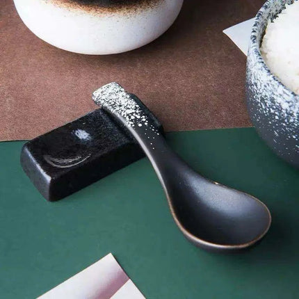 Sophisticated Japanese Ceramic Soup Spoon - Chic Tableware for Dining & Special Occasions - Safe and Non-toxic Design