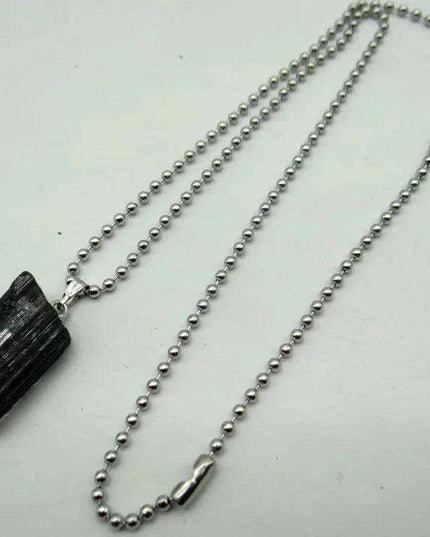 Black Tourmaline Unisex Slide Pendant - Chic Charm & Mood Tracker
