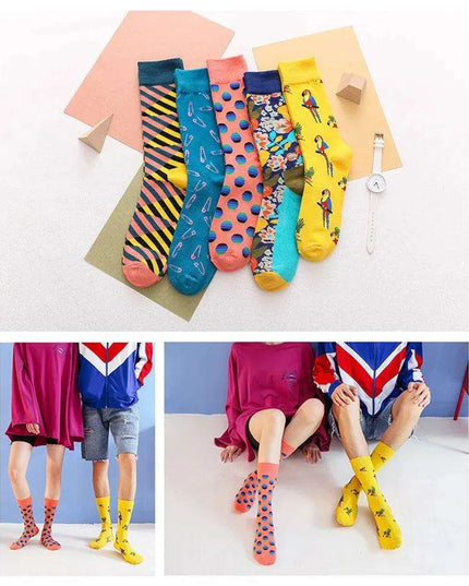 Colorful Tongue Graphic Skateboard Socks for Women - Stylish Fun Addition