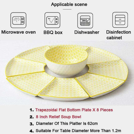 Sophisticated 9-Piece Porcelain Dining Set with 8 Versatile Soup Bowls (CZY-BS1030)