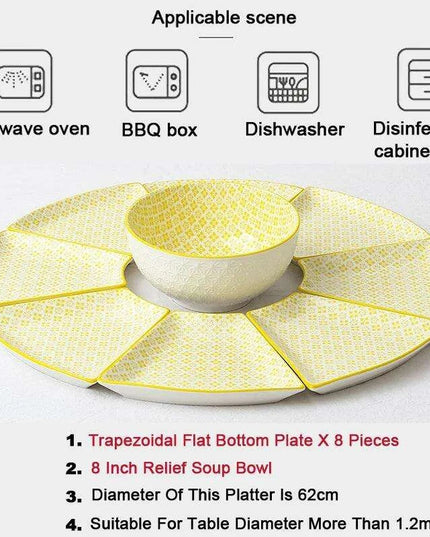 Sophisticated 9-Piece Porcelain Dining Set with 8 Versatile Soup Bowls (CZY-BS1030)