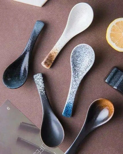 Sophisticated Japanese Ceramic Soup Spoon - Chic Tableware for Dining & Special Occasions - Safe and Non-toxic Design