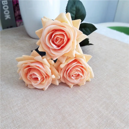 Real Touch Artificial Rose Flowers | Set of 7, 12 Colours