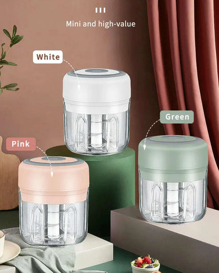 Compact Electric Garlic Chopper with Quick-Slice Technology and Adjustable Capacity