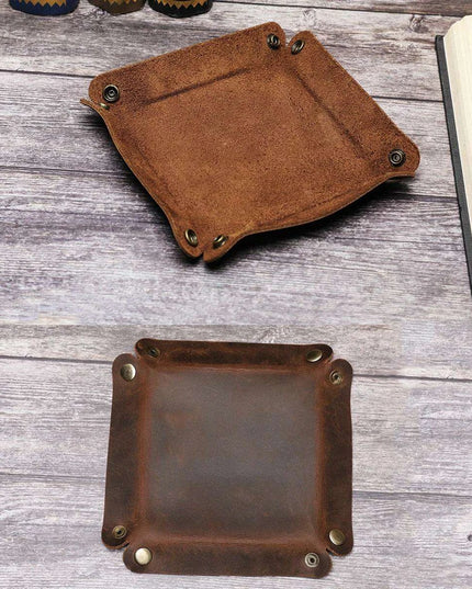 Luxurious Foldable Leather Desk Organizer Tray