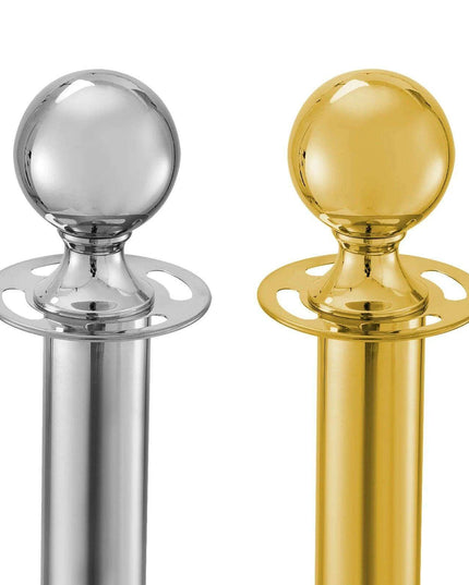 Elegant Gold Stainless Steel Stanchion Set with Red Velvet Rope & Secure Base for Event Management