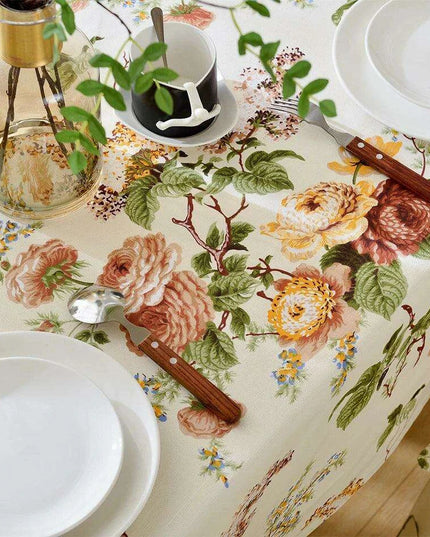Elegant Chinese Floral Cotton Tablecloth: Enhance Your Dining Experience