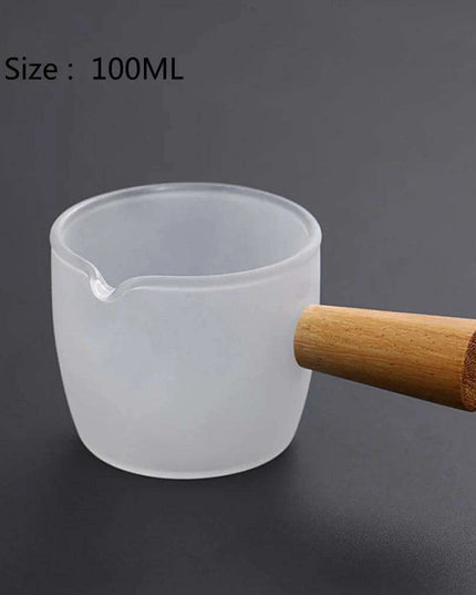 Elegant Japanese-Inspired Borosilicate Glass Serving Pan with Comfortable Handle - Stylish Mini Server for Milk and Sauces