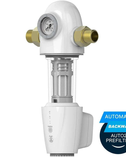 Whole House Water Filtration System with Automatic Backwash and Real-Time Pressure Monitoring