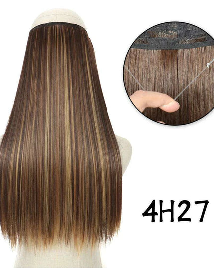 Blonde and Black Halo Hair Extensions for Effortless Volume and Length Boost