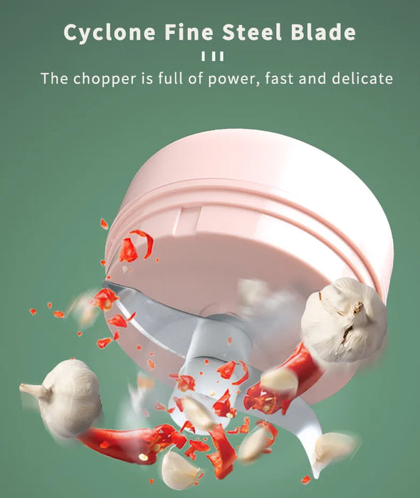 Compact Electric Garlic Chopper with Quick-Slice Technology and Adjustable Capacity