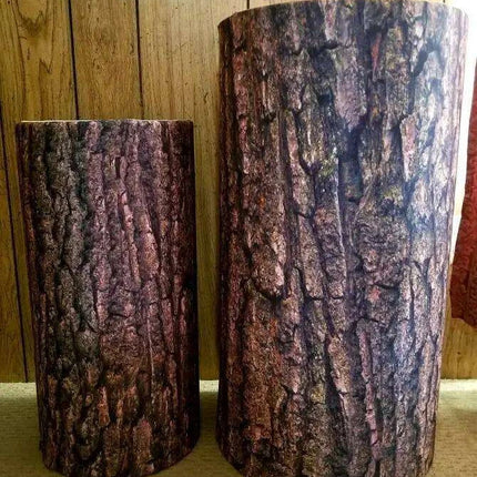 Customizable Wood Bark Elastic Fabric Cylinder Covers for Stunning Dessert Table Decor
