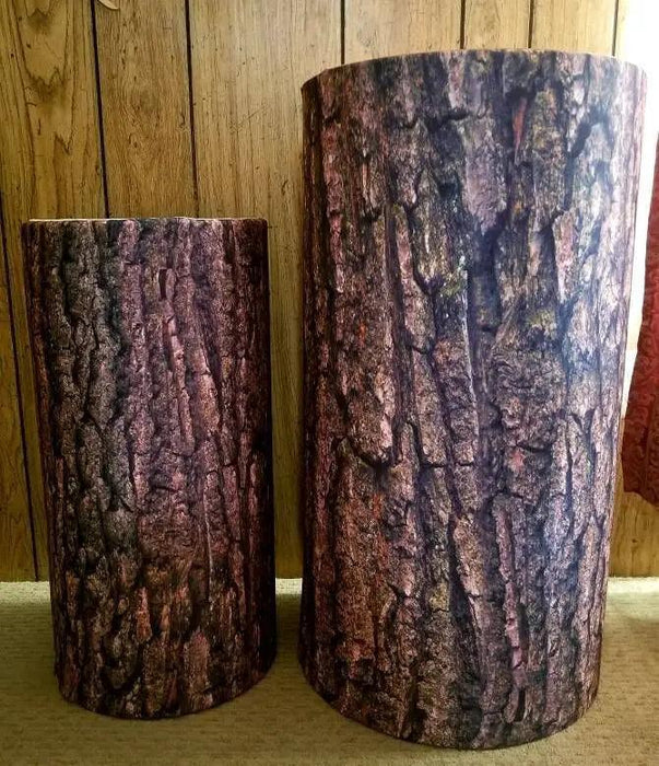 Customizable Wood Bark Elastic Fabric Cylinder Covers for Stunning Dessert Table Decor