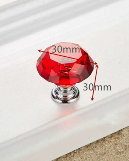 Elegant 30mm Diamond Crystal Glass Cabinet and Drawer Knobs for a Glamorous Touch