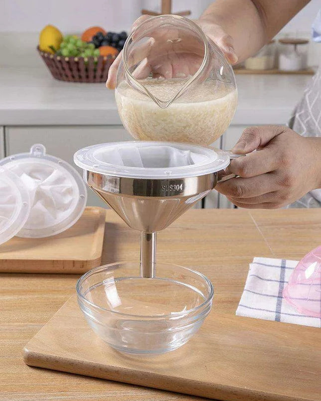 Versatile Stainless Steel Mesh Funnel Filter Set - Master Your Cooking Techniques