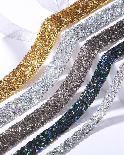 Sparkling Rhinestone Trim Kit for Creative Crafting - 1 Yard of Glamorous Elegance