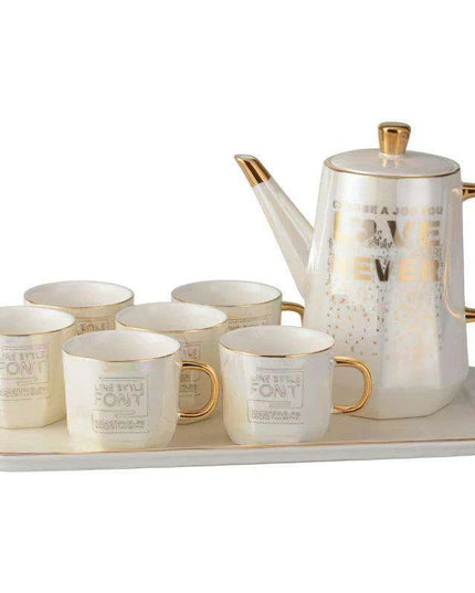 Nordic Gold Elegance: Premium Ceramic Tea and Coffee Set