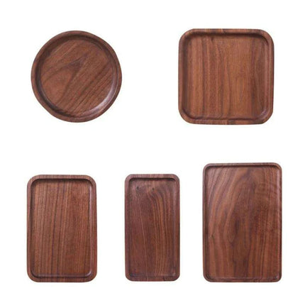 Luxury Black Walnut Serving Tray Collection - Exquisite Tableware for Upscale Dining