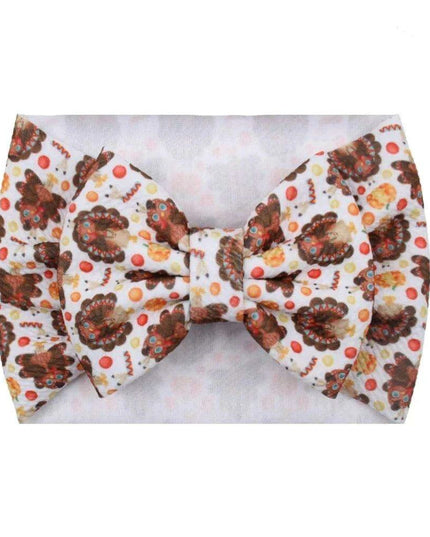 Turkey Print Baby Headband - Festive Holiday Hair Accessory for Thanksgiving Cheer