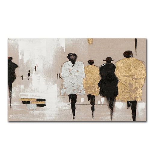 Handpainted Abstract Pedestrian Art Oil Painting On Canvas - Modern Art for Home Decor