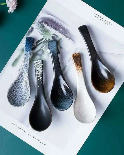 Sophisticated Japanese Ceramic Soup Spoon - Chic Tableware for Dining & Special Occasions - Safe and Non-toxic Design