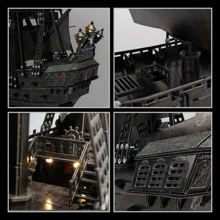 Luxurious LED-Enhanced 3D Model of the Historic Queen Anne's Revenge Pirate Ship