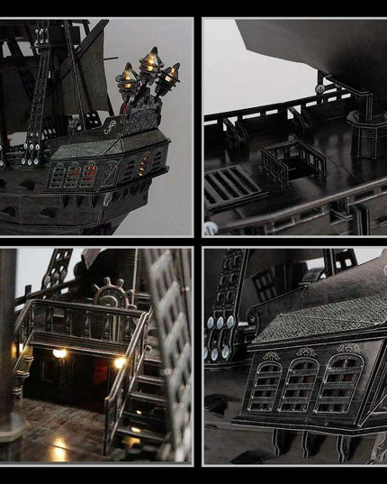 Luxurious LED-Enhanced 3D Model of the Historic Queen Anne's Revenge Pirate Ship