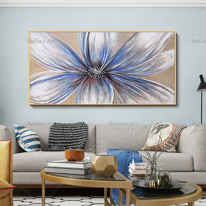 Abstract Floral Hand-Painted Canvas Art - Contemporary Wall Decor
