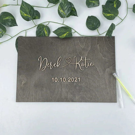 Personalized 3D Heart-Shaped Wedding Guest Book - Cherished Love Story Keepsake